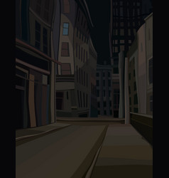 Night Background Dark Empty City Street