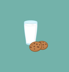 Chocolate Chip Cookie And A Glass Of Milk Isolated