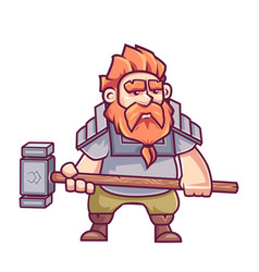 Dwarf Warrior Holding A Hammer