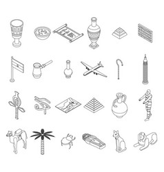 Egypt Icons Set Outline