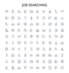 Job Searching Outline Icons Collection