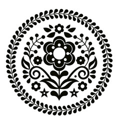 Mexican Folk Art Style Mandala Pattern