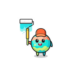 Bath Bombs Painter Mascot With A Paint Roller