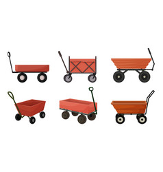 Cart For The Garden In A Cartoon Style A Set Of 6