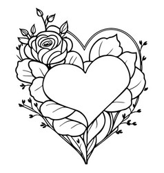 Doodle Valentine Love Flower Rose Heart Sketch