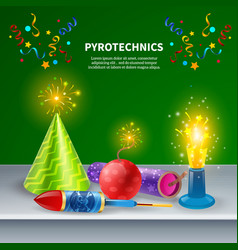 Festive Pyrotechnics Background Composition