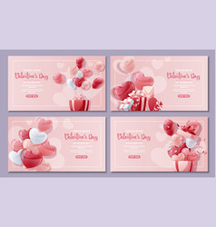 Set Of Banners For Valentine S Day Background