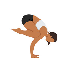 Woman Doing Crow Pose Bakasana Exercise