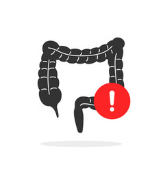 Black Human Intestines Icon Like Irritable Bowel