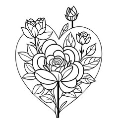 Doodle Valentine Love Flower Rose Heart Sketch