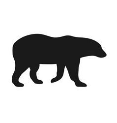 Flat Hand Drawn Polar Bear Silhouette