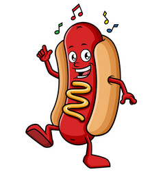 Hot Dog Dancing Cartoon Clip Art