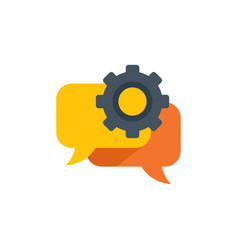 Online Chat Icon Flat Service Team