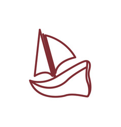 Wood Line Boat Icon Logo