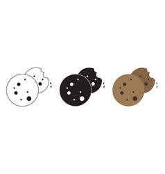 Browser Cookies Icons Set In Outline Filled