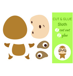 Cut And Glue Paper Little Sloth Kids Crafts