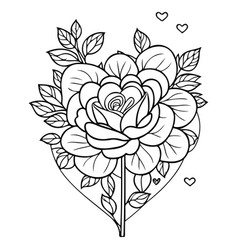 Doodle Valentine Love Flower Rose Heart Sketch