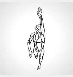 Freestyle Woman Swimmer Silhouette Crawl Sport