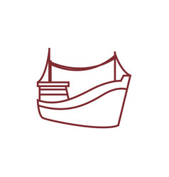 Wood Line Boat Icon Logo