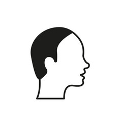 Bald Male Silhouette Icon Hairless Man Black