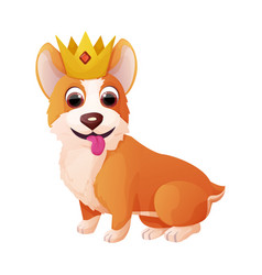 Cute Royal Corgi Dog With Crown Sitting Adorable