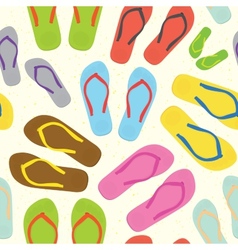 Summer colorful flip flops set white background Vector Image
