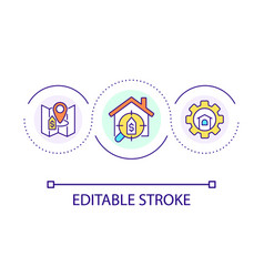 Research Rental Prices Loop Concept Icon