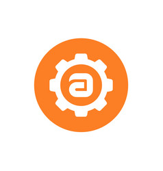 Letter A Gear Logo Icon Design