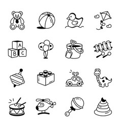 A Sketchy Icons Pack Of Baby Toys