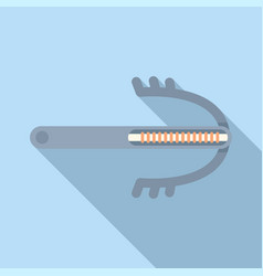 Cartoon Rake Icon On Blue Background