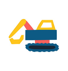 Cute Construction Tracked Excavator With Bright