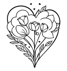 Doodle Valentine Love Flower Rose Heart Sketch