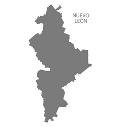 Nuevo Leon Mexico Map Grey