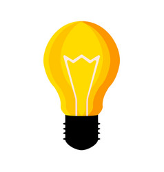 Transparent Electric Yellow Light Bulb On A White