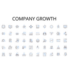 Company Growth Line Icons Collection Tactics