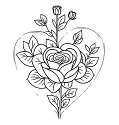 Doodle Valentine Love Flower Rose Heart Sketch