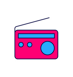 Filled Outline Radio With Antenna Icon Isolated