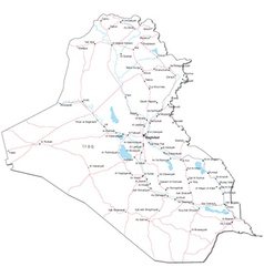 Iraq Black White Map