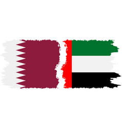 United Arab Emirates And Qatar Grunge Flags