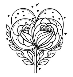 Doodle Valentine Love Flower Rose Heart Sketch