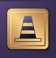 Purple Traffic Cone Icon Isolated