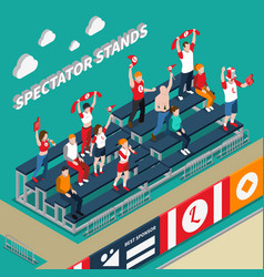 Spectator Stands With Fans Isometric