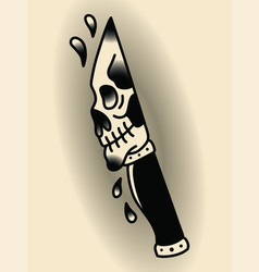 Traditional Tattoo Flash Skull With A Sword