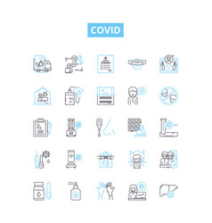 Covid Line Icons Set Pandemic