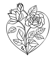 Doodle Valentine Love Flower Rose Heart Sketch