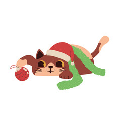 Christmas Cat With Ball