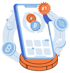 Crypto Currency Coin On Mobile