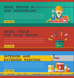 Home Repair Service Flat Banners Ser