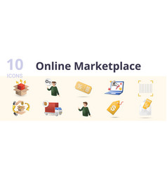 Online Marketplace Set Creative Icons New Product