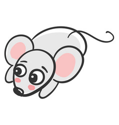 Sad Little Mouse On White Background